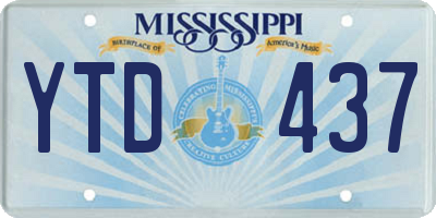 MS license plate YTD437