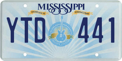 MS license plate YTD441