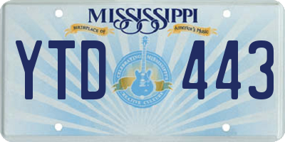 MS license plate YTD443