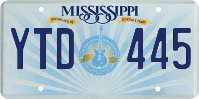 MS license plate YTD445
