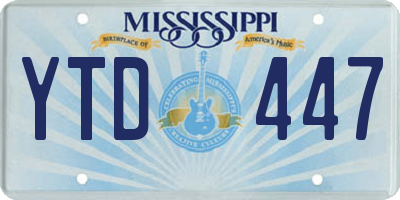 MS license plate YTD447