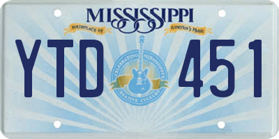 MS license plate YTD451