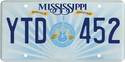MS license plate YTD452