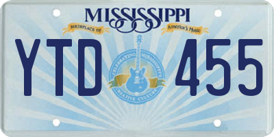MS license plate YTD455