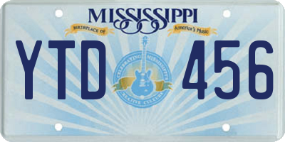 MS license plate YTD456