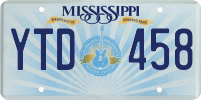 MS license plate YTD458