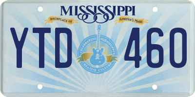 MS license plate YTD460