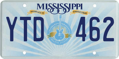 MS license plate YTD462