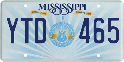MS license plate YTD465