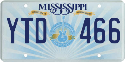 MS license plate YTD466