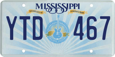 MS license plate YTD467