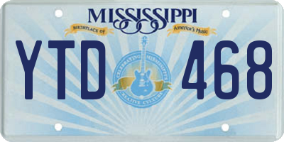 MS license plate YTD468