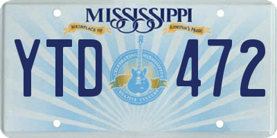 MS license plate YTD472