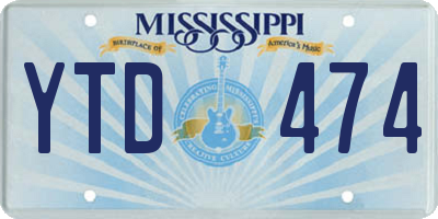 MS license plate YTD474