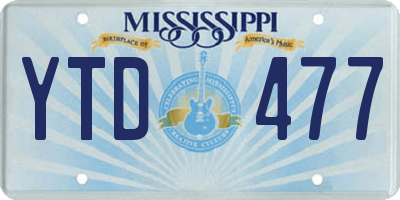 MS license plate YTD477