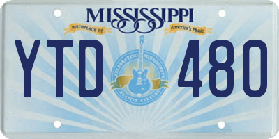 MS license plate YTD480