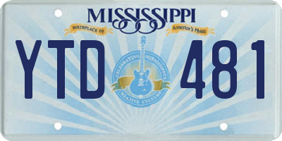 MS license plate YTD481