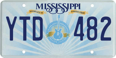 MS license plate YTD482