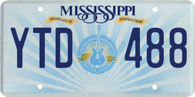 MS license plate YTD488