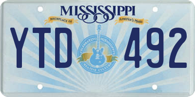 MS license plate YTD492
