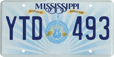 MS license plate YTD493