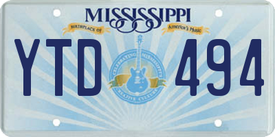 MS license plate YTD494