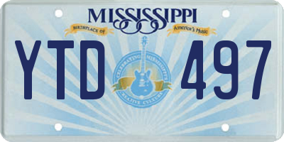 MS license plate YTD497