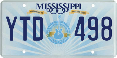 MS license plate YTD498