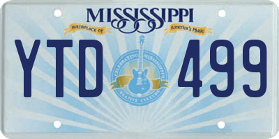 MS license plate YTD499