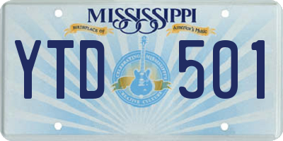 MS license plate YTD501
