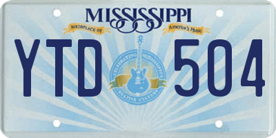 MS license plate YTD504