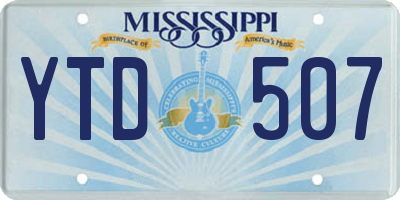 MS license plate YTD507