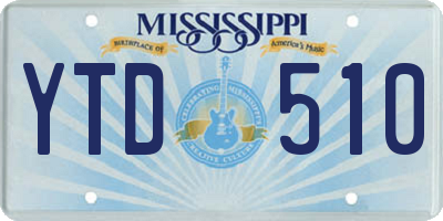 MS license plate YTD510