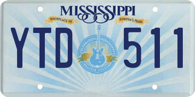 MS license plate YTD511
