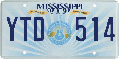 MS license plate YTD514