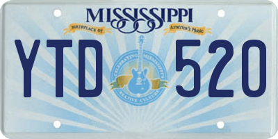 MS license plate YTD520