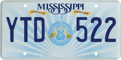 MS license plate YTD522