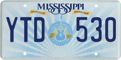 MS license plate YTD530