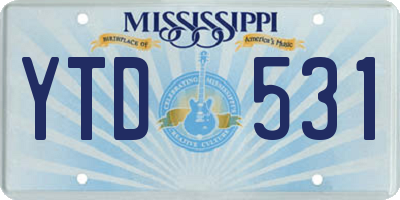 MS license plate YTD531