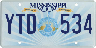 MS license plate YTD534