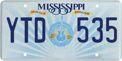 MS license plate YTD535