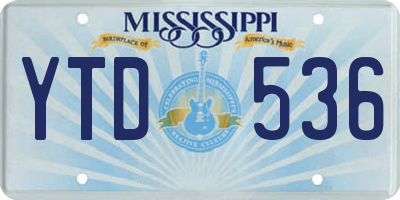MS license plate YTD536