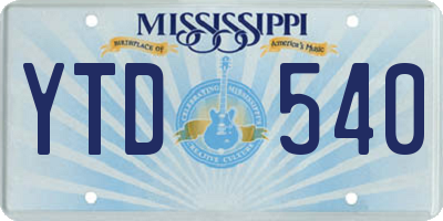 MS license plate YTD540
