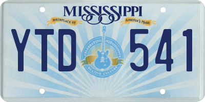MS license plate YTD541