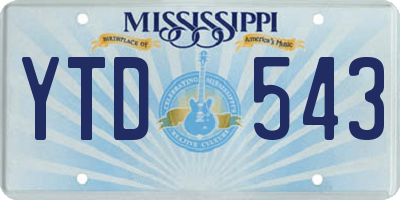 MS license plate YTD543