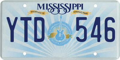 MS license plate YTD546