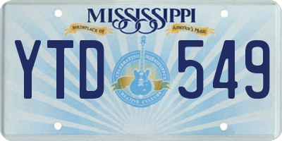 MS license plate YTD549