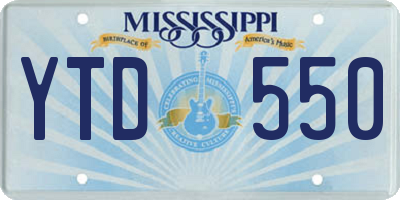 MS license plate YTD550