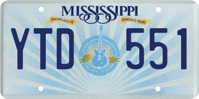 MS license plate YTD551