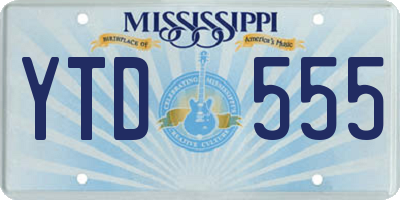 MS license plate YTD555